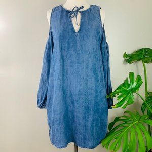 BlankNYC Denim Cold Shoulder Dress